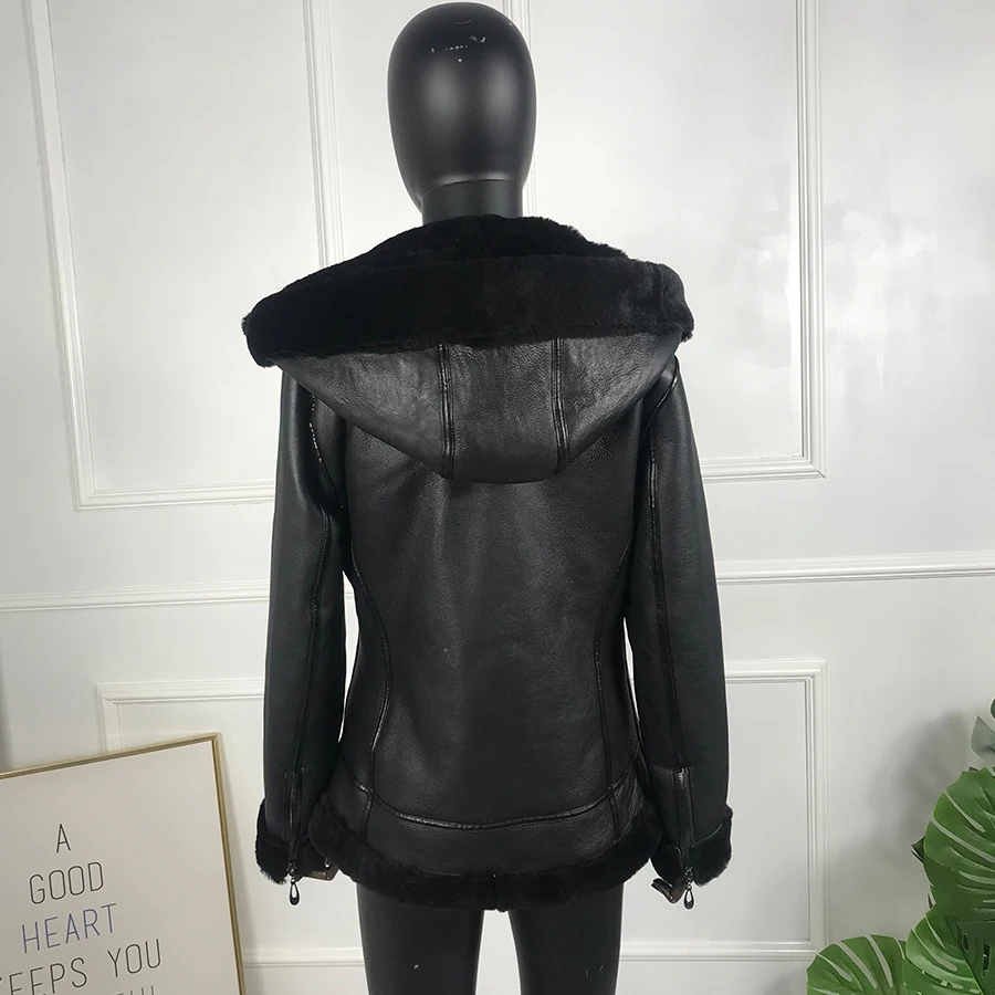 Echte Pelz jacke Frauen Echte Schaffell jacke Winter Bestseller Lederjacke Luxus Neuankömmling