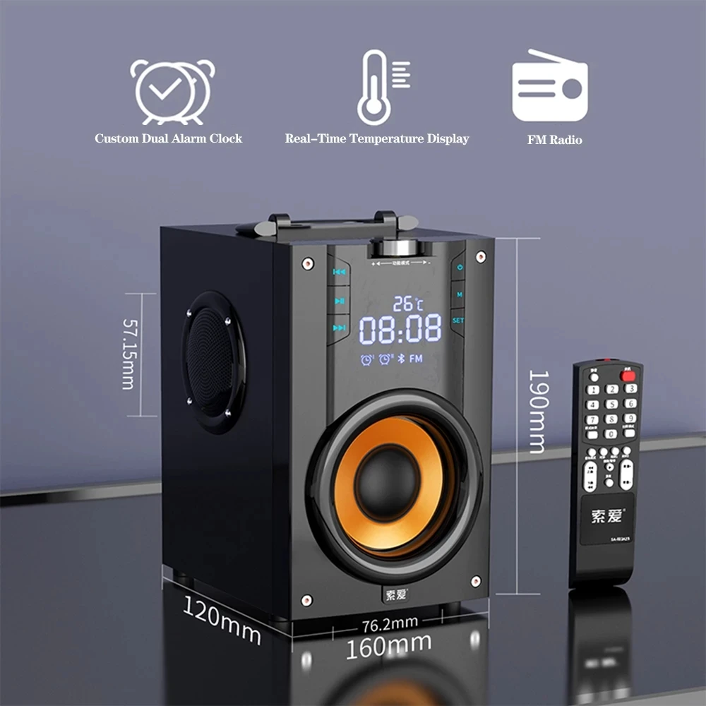 

SOAIY Portable Bluetooth Speaker Larger power Column outdoor Loudspeakers Subwoofer computer speaker of Music center with remote