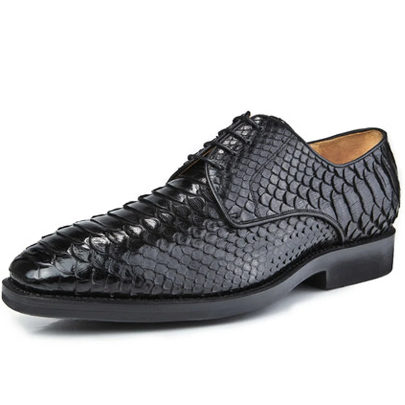 

weitasi new python skin Men shoes manual custom lace-up Business snake leather shoes office Low help men single shoes