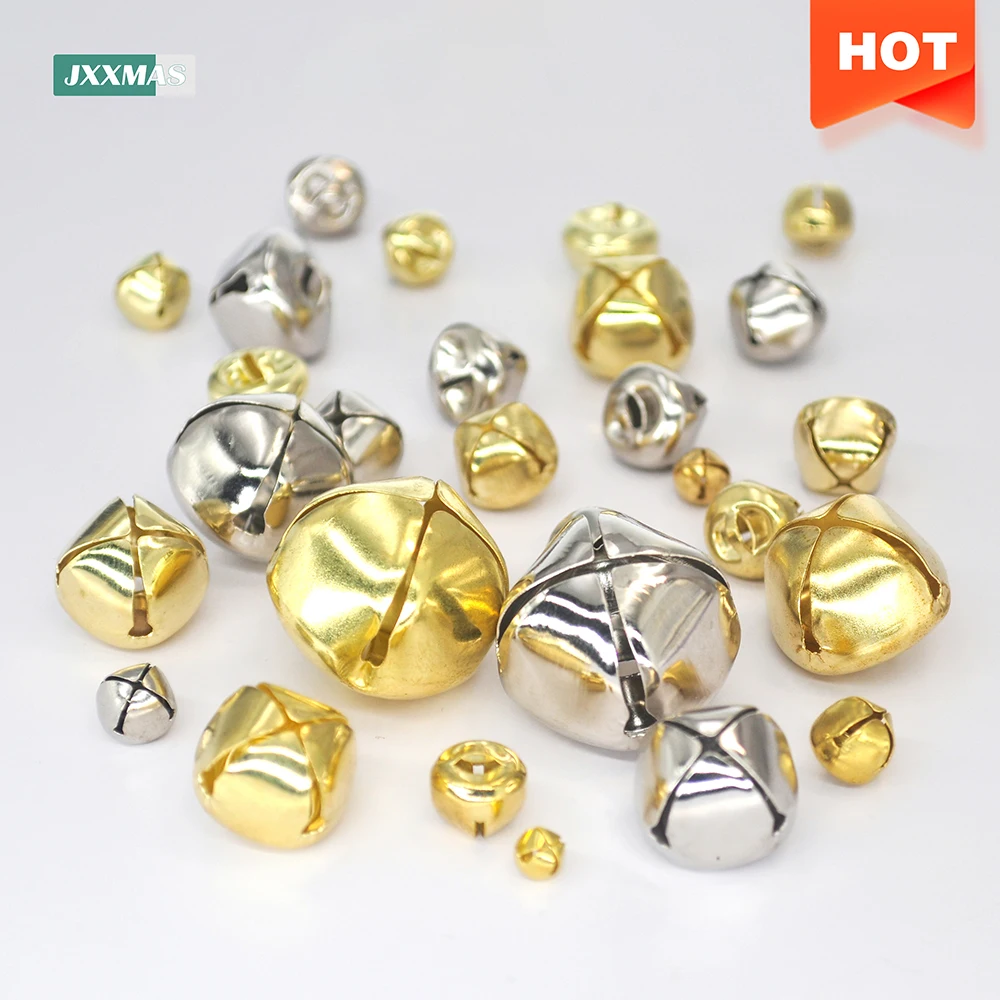 12-200 sztuk Jingle Bell rozrzucone koraliki Christmas Party krzyż wisiorek z dzwoneczkiem obroża dla kota z dzwoneczkiem DIY akcesoria rzemieślnicze