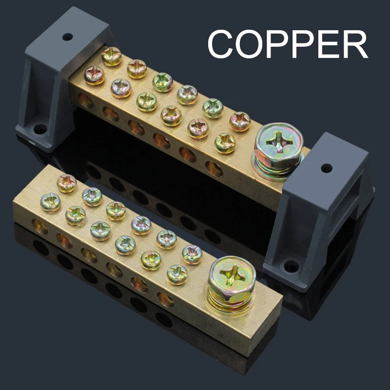 12X18 Grounding Copper Double Row Ground Wire 6 Holes Ground Row Zero Distribution Box Terminal Block