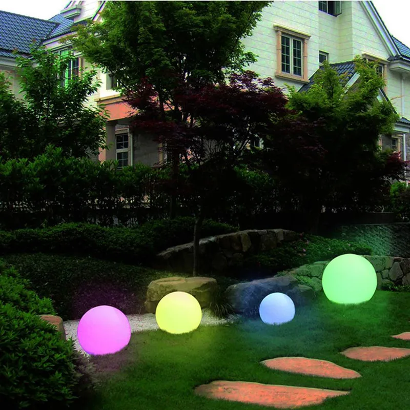 20cm Waterproof Warm White Rechargeable Solar LED Ball Light Outdoor Garden Decoration Pool Orbs Floating Sphere with Dimmer 1pc