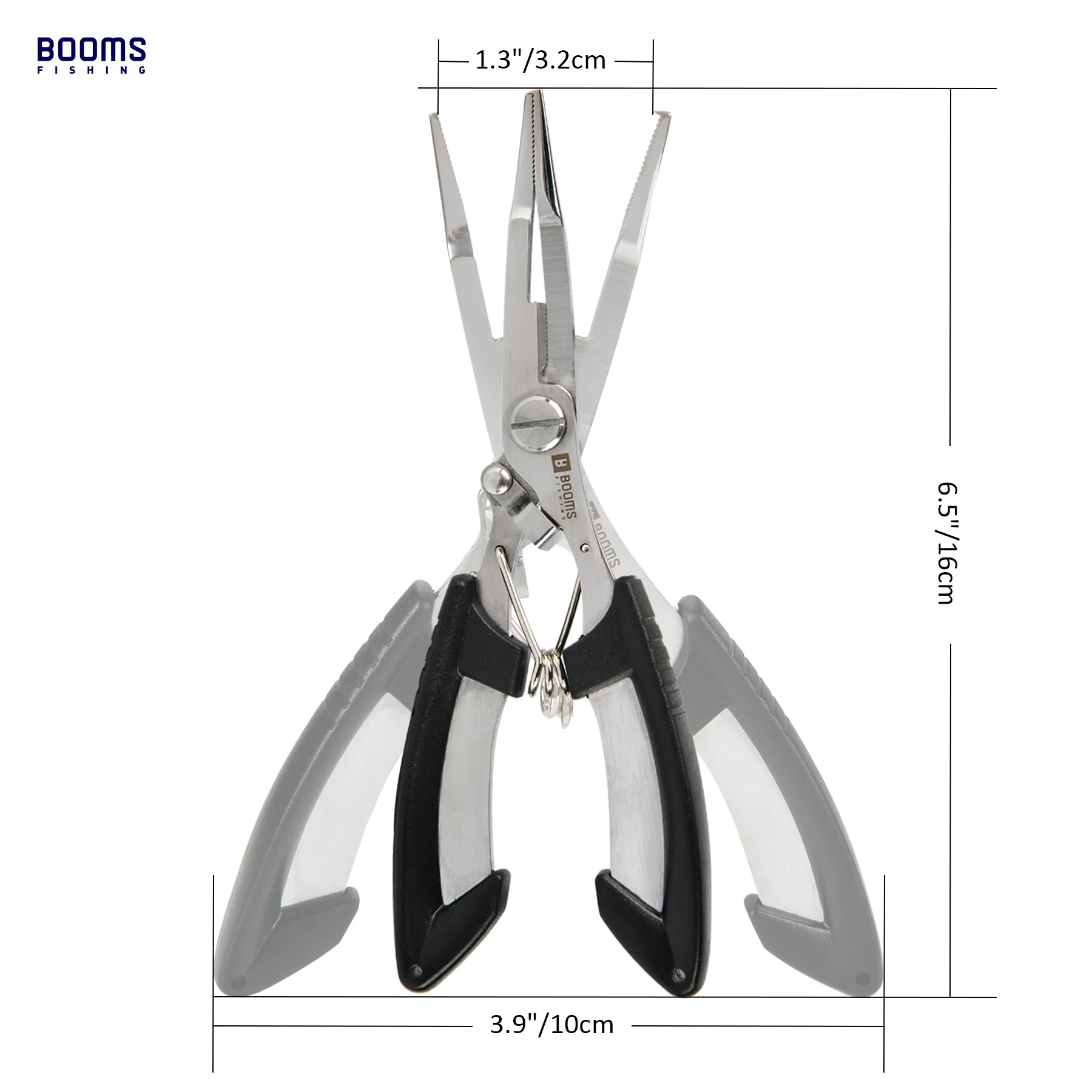 Booms Fishing H01 Alicate de pesca multifuncional Tesoura Ferramenta de pesca de aço inoxidável com cordão