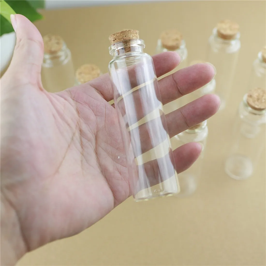 50pcs/lot 30*100mm 50ml DIY Mini Wishing Glass Bottles Cork Crafts Jars Cork Stopper Transparent Empty Glass Bottles