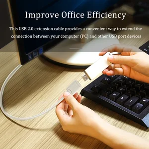 CHOSEAL USB2.0 ذكر إلى أنثى كابل تمديد كابل موسع USB كابل بيانات عالي السرعة للكمبيوتر الشخصي لوحة المفاتيح طابعة الكمبيوتر ماوس الكمبيوتر USB مخرطة الثقوب أفضل 10 موسع مكتبي مريح مبيعا - No3
