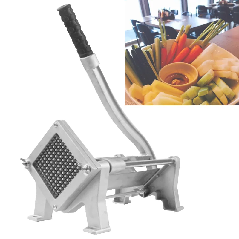 

Aluminum Alloy French Fries Potato Strip Cutter Chips Cutting Machine Manual Potatoes Slicer Hand Push Vegetable Fruit Chopper