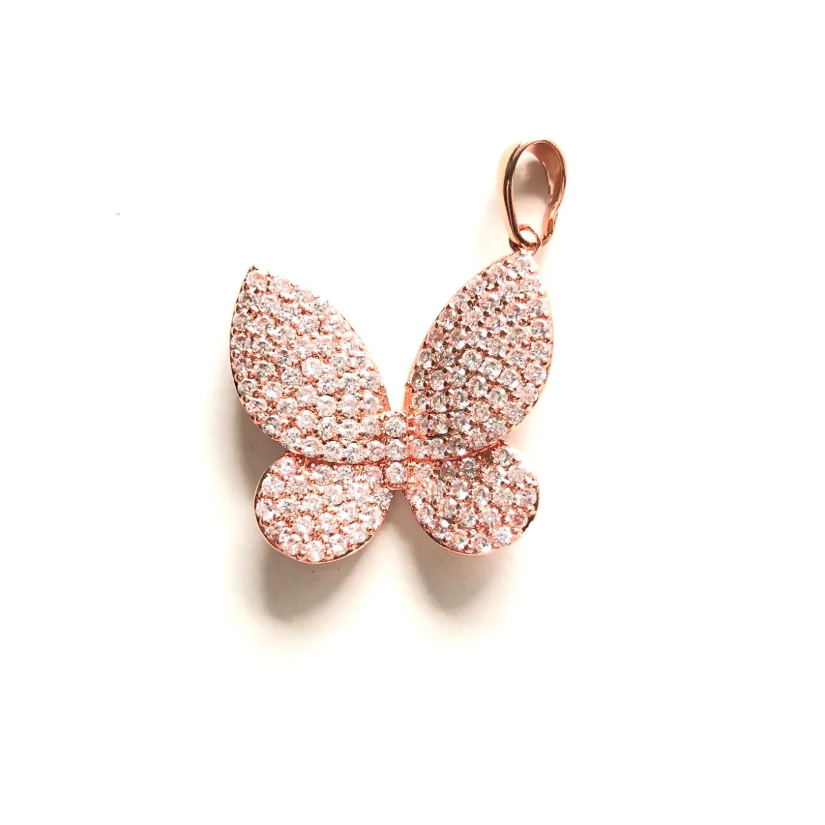 5pcs Butterfly Charms for Women Bracelet Making Bling Cubic Zirconia Pendant Necklace Clear Black Rhinestone Jewelry Accessories