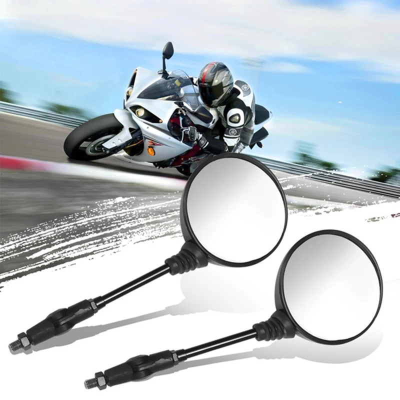 1Pair Universal Folding Motorcycle Side Rearview Mirror 10mm For Kawasaki KLX250