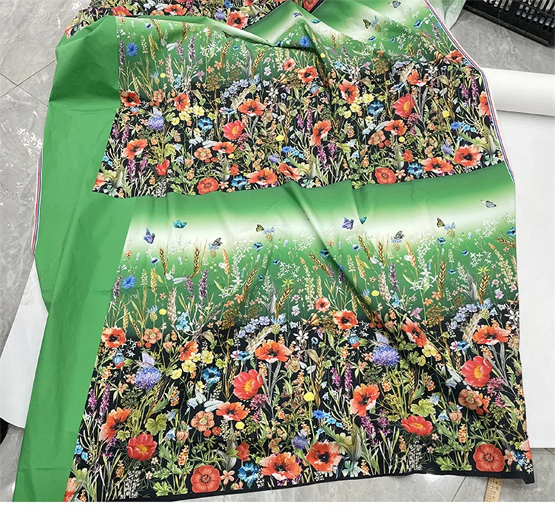 Fully Digital Direct-injection Cotton Printed Fabric Fashion Luxury Brand G Home Positioning Half Skirt Fabric Dress Sewing Div