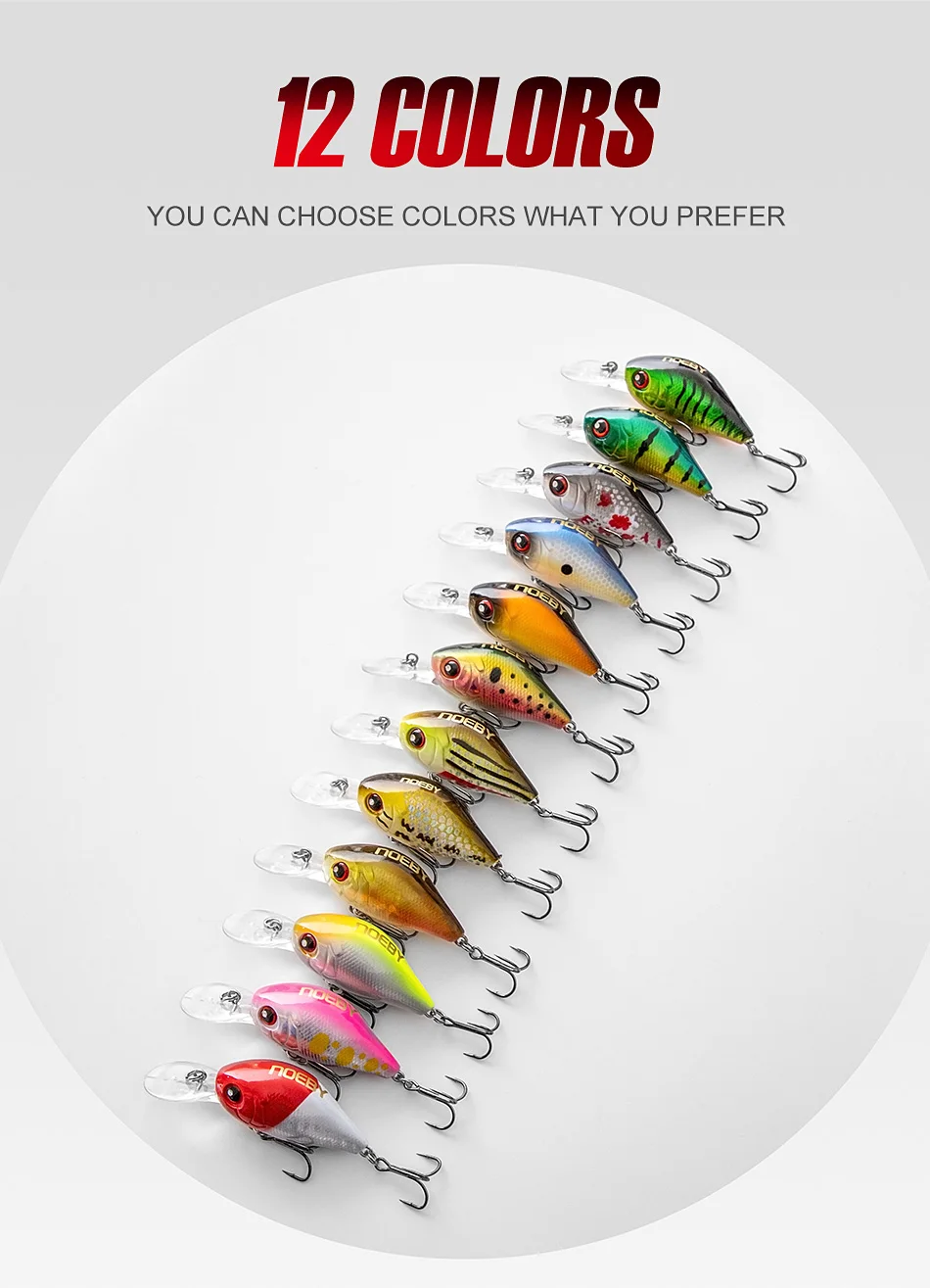 NOEBY Mini Schwimmender Crankbait Köder 45mm 8g Jerkbait Harter Köder für Forelle, Hecht, Barsch, Süßwasser-Angeln – Detail 11