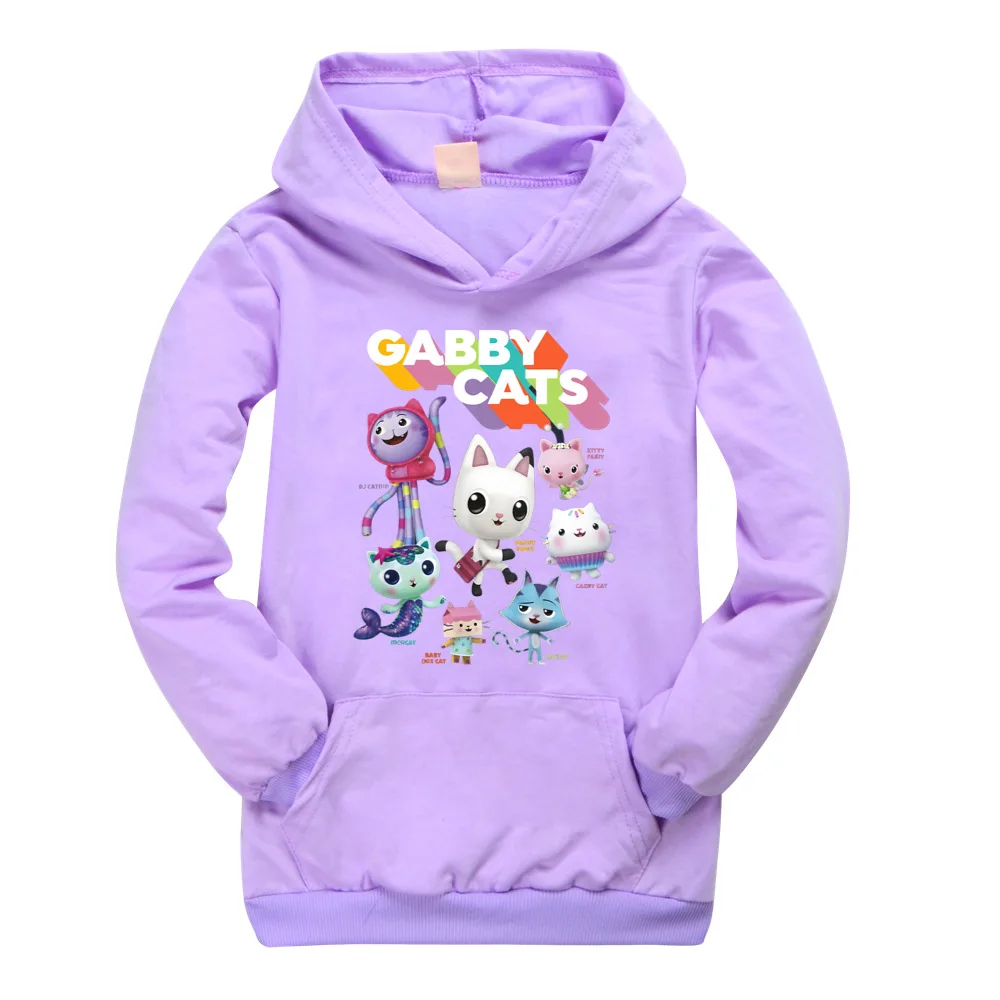 Crianças Hoodies Moda Meninas Meninos Gabby Gatos Camisola Dos Desenhos Animados Mangas Compridas Do Bebê Crianças 2021 Roupas de Outono Camisolas de Algodão