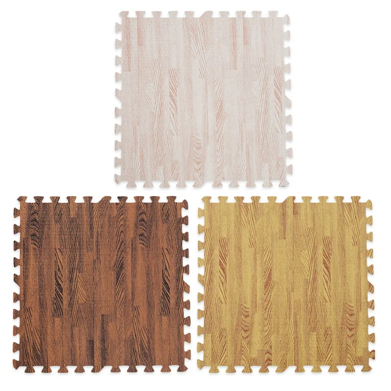 2025 Newest Wood Grain Puzzle Mat Baby Foam Play Splicing Bedroom Thicken Soft Modern Floor Kids Rug Living Room Crawling Carpet