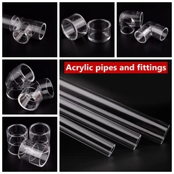 16 20 25 32 40 50mm Acrylic Pipe 90 Degree Elbow Transparent Plexiglass Fish Aquarium Water Tank Accessories Tank Tee Way Joints