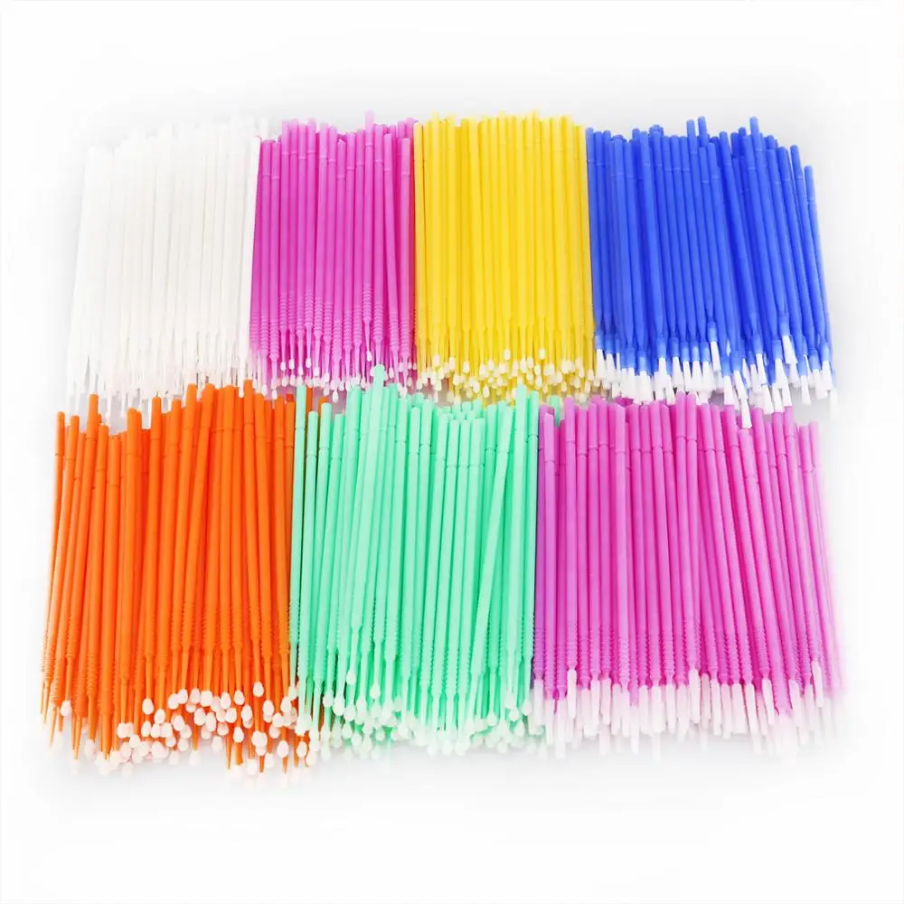 100Pcs/Bag Makeup Micro Brush Disposable Dental Oral Care Micro Applicator Cotton Eyelash Extensions Tool Mascara Brushes