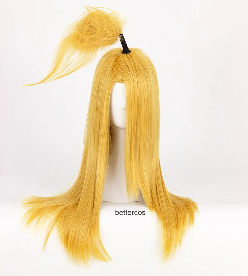 Akatsuki Deidara Cosplay Wig Long Yellow Heat Resistant Synthetic Hair Wig + Wig Cap