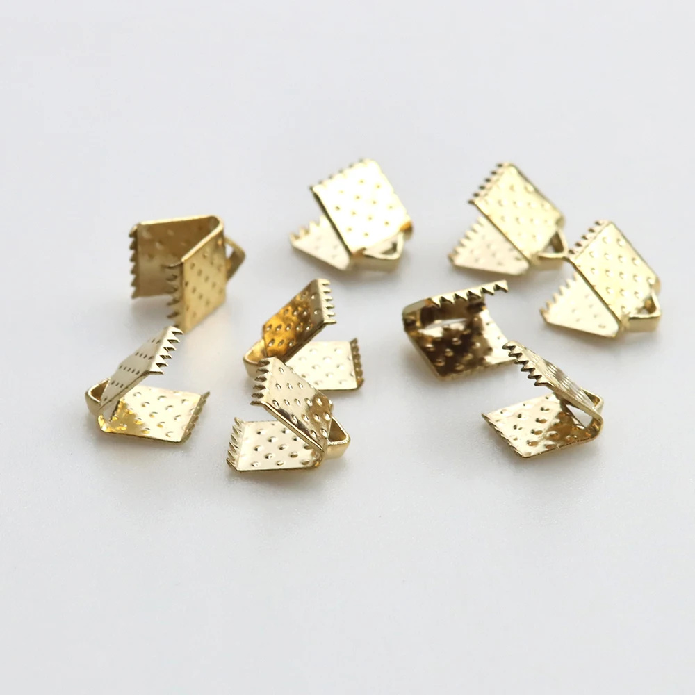 6MM Horse Buckle Crimping Bead Cap Rope Ribbon Leather Clip Folding Connector Pendant Necklace DIY Jewelry Making