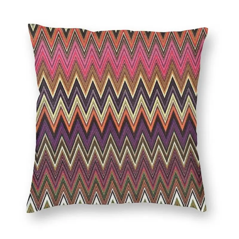 

Cool Home Zigzag Multicolor Pillow Cover Decoration 3D Double-sided Printed Boho Camouflage Cushion Cover for Living Room