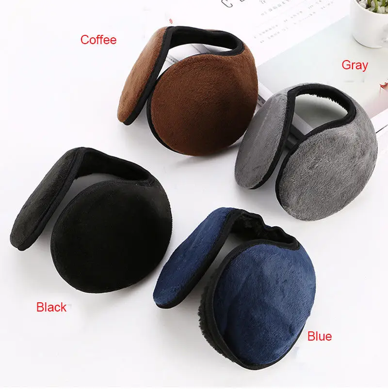 Ear Warmers for Men Women Foldable Fleece Unisex Winter Warm Earmuffs for Cold Winters Biking Adjustable Protects Ears