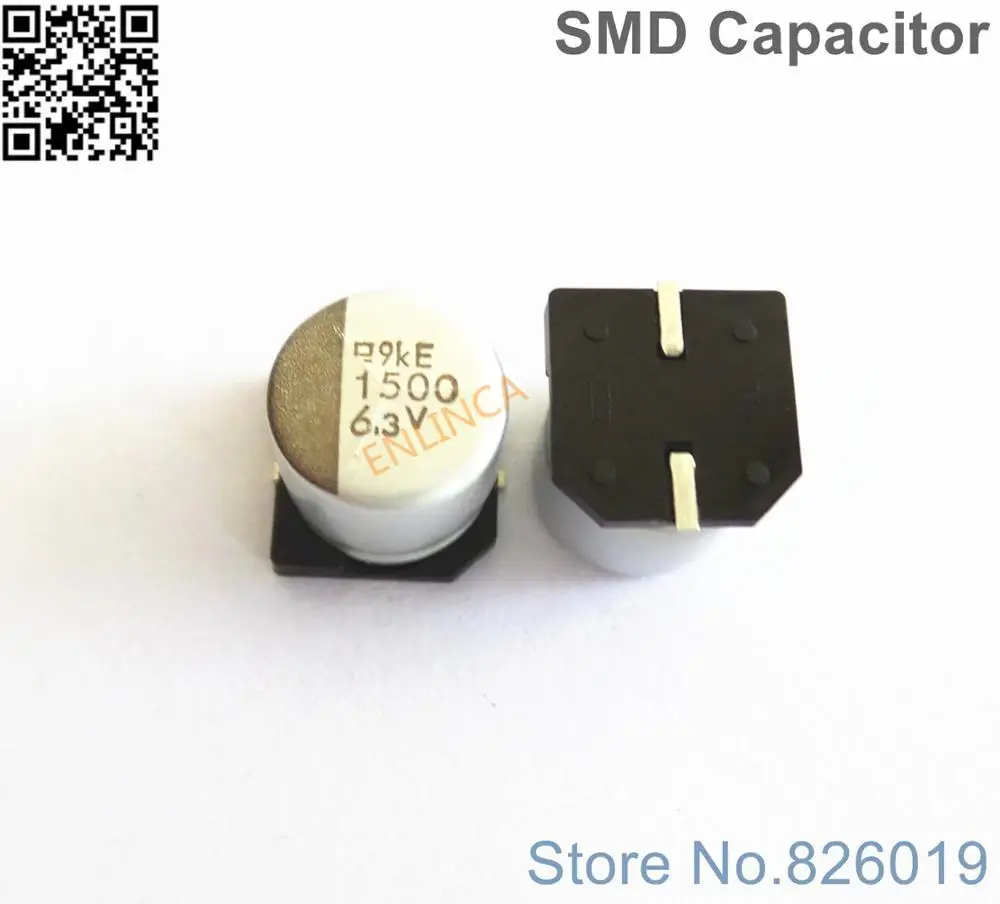 5pcs/lot 6.3V 1500uf SMD Aluminum Electrolytic Capacitors size 10*10 1500uf 6.3V