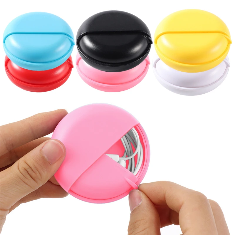 Data Line Storage Box Organizer Small Portable Medicine Box Mini Macarons  Jewel Case Multiple Colors