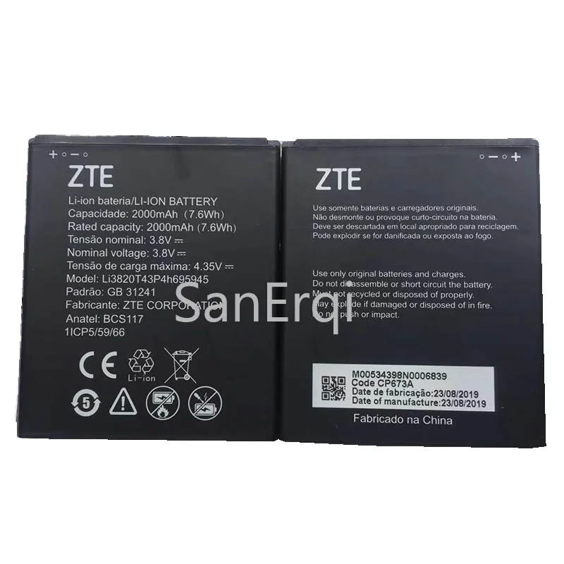 

10pcs 2019 New 2050mAh Battery ZTE Li3820T43P4h695945 For ZTE Blade L8 Smart Mobile Phone Batteries