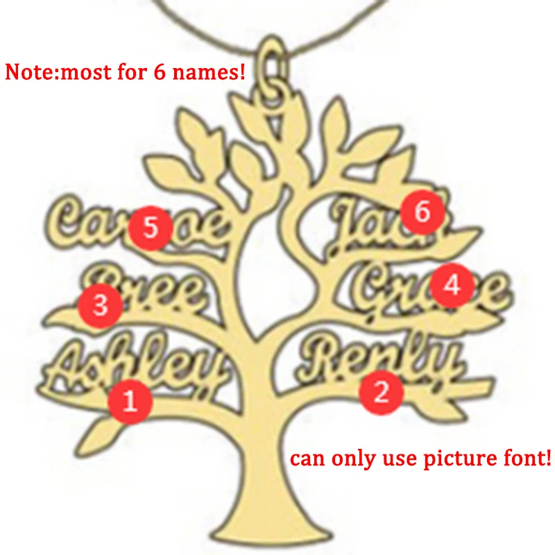 Custom Names Life Tree Necklaces for Women Pendant New Year's Gift Families Birthday Party Personalized Stainless Steel Jewelry