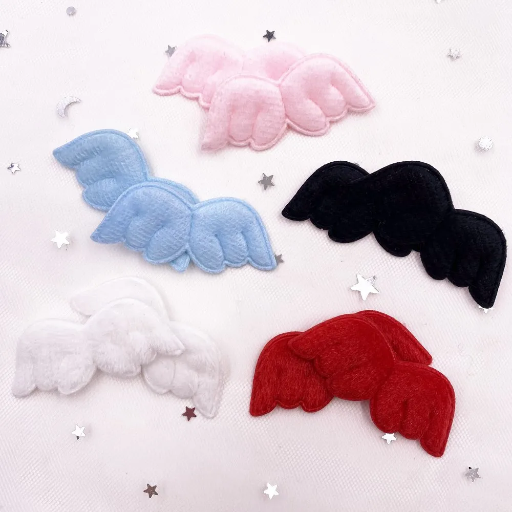 20PCS Furry Angel Wing Padded Applique Wedding DIY Sewing Patch DIY Children\'s Hair Accessories Cloths Stickers Ornament Craft