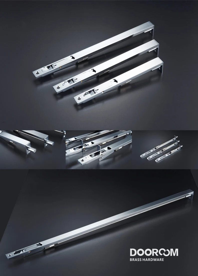 Dooroom Messing Flush Bolt Latch Verdeckte Sicherheit Rutsche Lock Hebel Action 8 "10" 12 "24" Für doppel Tür Mit Leistungsstarke Frühling – Detail 5
