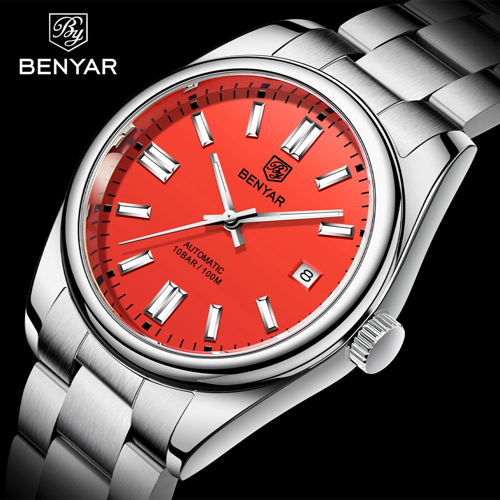 BENYAR 2021 Luxury Automatic Watches Sports Stainless Steel Men Mechanical Wristwatches Top Brand10Bar Waterproof Watch for Men