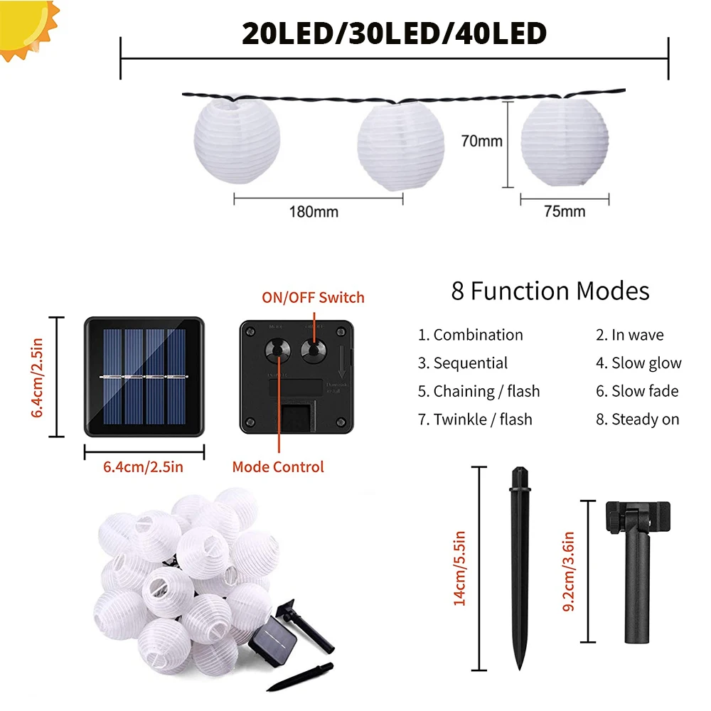 LED Solar Outdoor Lantern Solar String Light LED Solar Light Wedding Lantern Street Holiday Garland Garden Decoration