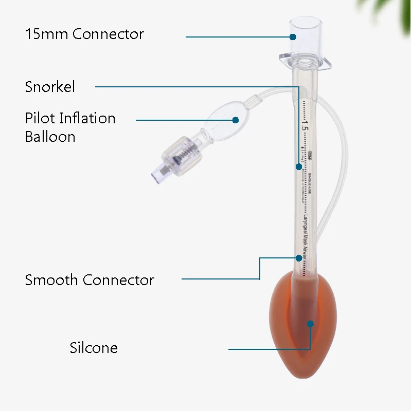 Canack 7pcs/1pc Disposable Silicone Laryngeal Mask Airway For Kids Adults Size 1.0\\1.5 \\2.0 \\2.5 \\3.0 \\4.0 \\5.0 Sterile New