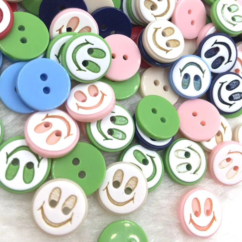 50pcs 12mm Mix Round Plastic Buttons Scrapbooking Sewing Craft PT129