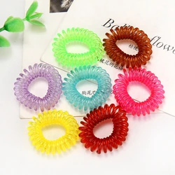 100pcs/lot 2.5 CM Telephone Wire Elastic Hairband Small Transparent Rubber Bands for Girls Ponytail Holder Hair Ties Photo Props