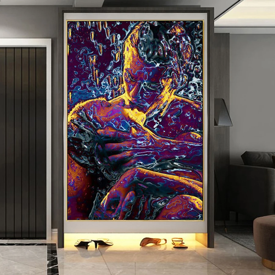 

Abstract Sexy Body Men And Women 5D Diamond Painting Cross Stitch Diy Full Diamond Mosaic Embroidery Nude Kiss Lover Home Decor