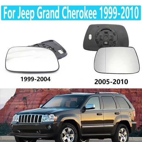 Для Jeep Grand Cherokee 1999-2010 левое/правое боковое зеркало заднего вида с подогревом, стекло зеркала заднего вида