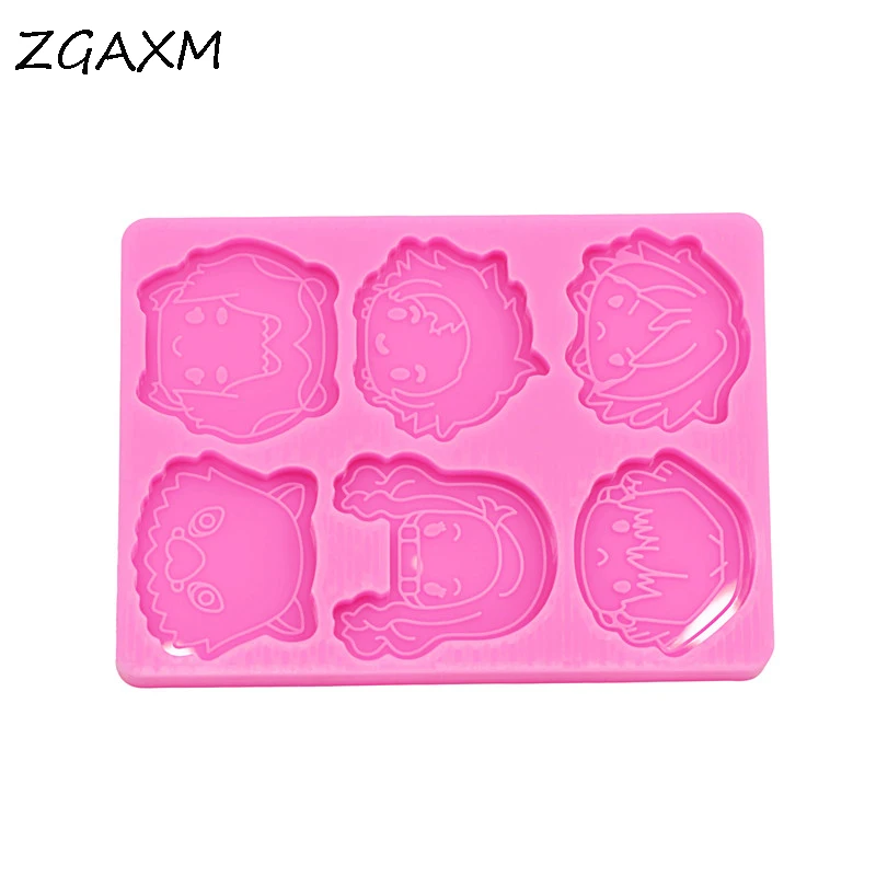 LM376 New Shiny glossy girl boy epoxy resin silicone mold animal trinket craft mold DIY handmade chocolate cake baking gadget