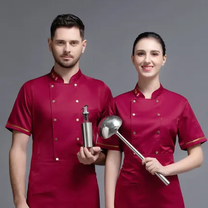 Hochwertigen Koch Kleidung Kühlen Atmungs Bäckerei Dessert Frauen Männer Sommer Hemd Barbershop Kochen Kochjacke Küche Hotel Uniform