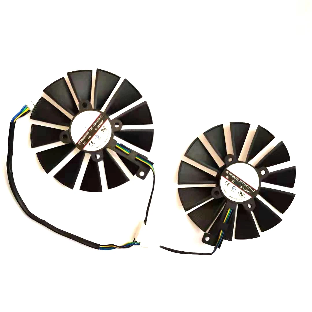 2 pçs/lote Novo FDC10M12S9-C T129215SM 4pin para ASUS STRIX RX470 RX570 fã placa gráfica