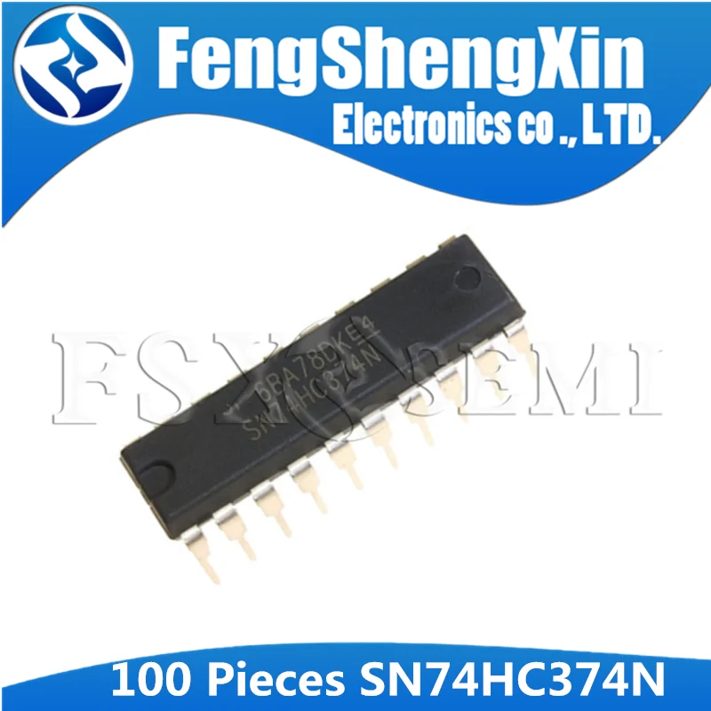 100pcs/lot SN74HC374N DIP-20 74HC374 DIP 74HC374N DIP20 HD74HC374 OCTAL EDGE-TRIGGERED D-TYPE FLIP-FLOPS WITH 3-STATE OUTPUTS IC