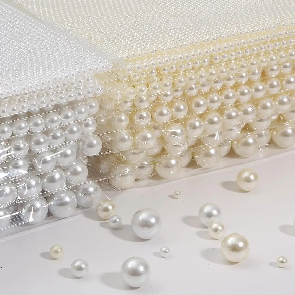 2mm-18mm No Holes White Ivory Round Imitation Plastic Pearl Beads for jewelry accessories Beads & Jewelry Making