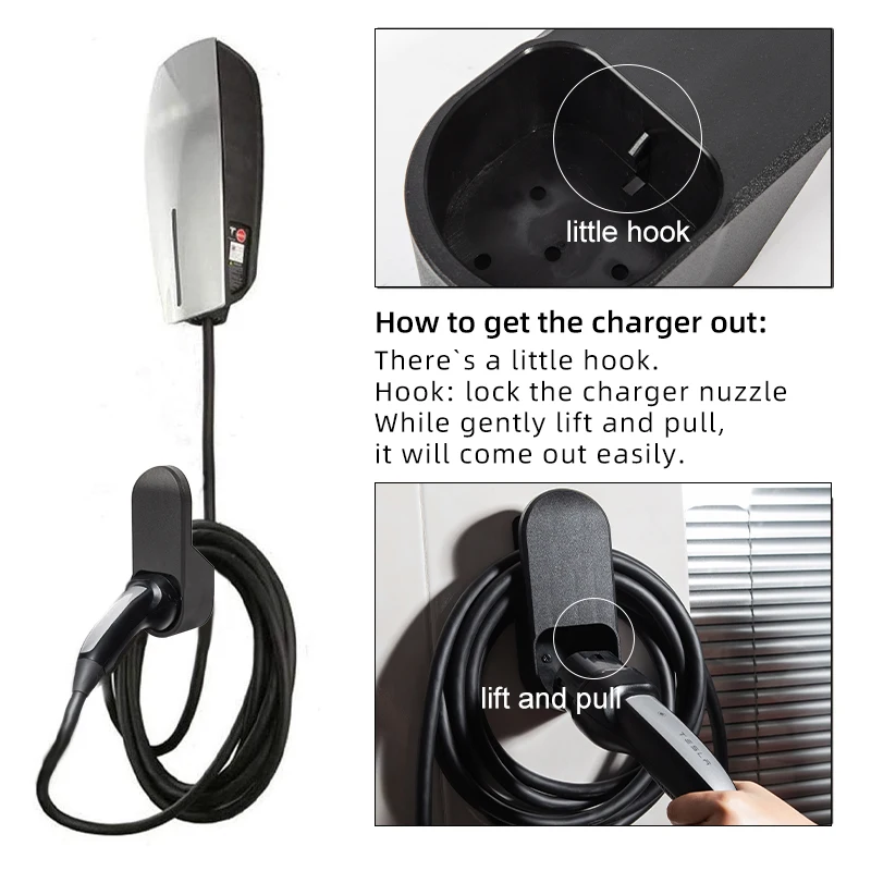 2023 Model3 Car Charging Cable Organizer For Tesla Model 3 S X Y 2022 Accessories Wall Mount Connector Bracket Charger Holder