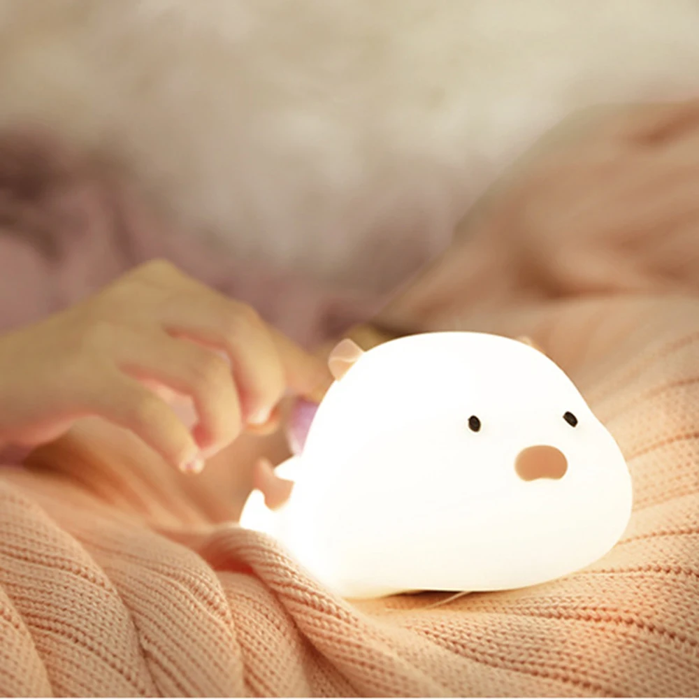 

Cute pig 7 color color LED night light USB rechargeable home decoration creative children's gifts Drop shipping