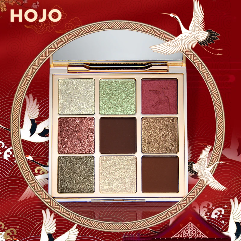 HOJO Oriental Classic Nude Eye Shadow Palette 9Color Eyeshadow Pressed Shimmer Matte Glitter Powder Waterproof Makeup Pallete