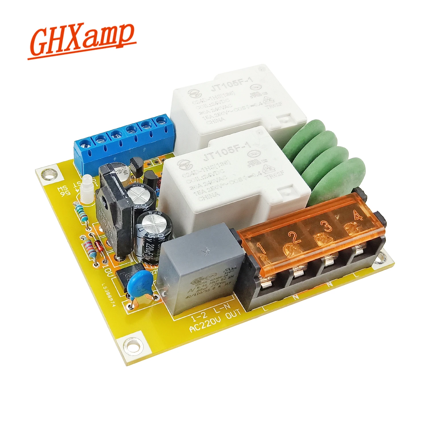 GHXAMP 2000W Soft Start Power Board 30A Power Amplifier Time Delay Soft Starter Class A Prevent Current Impact 1pc