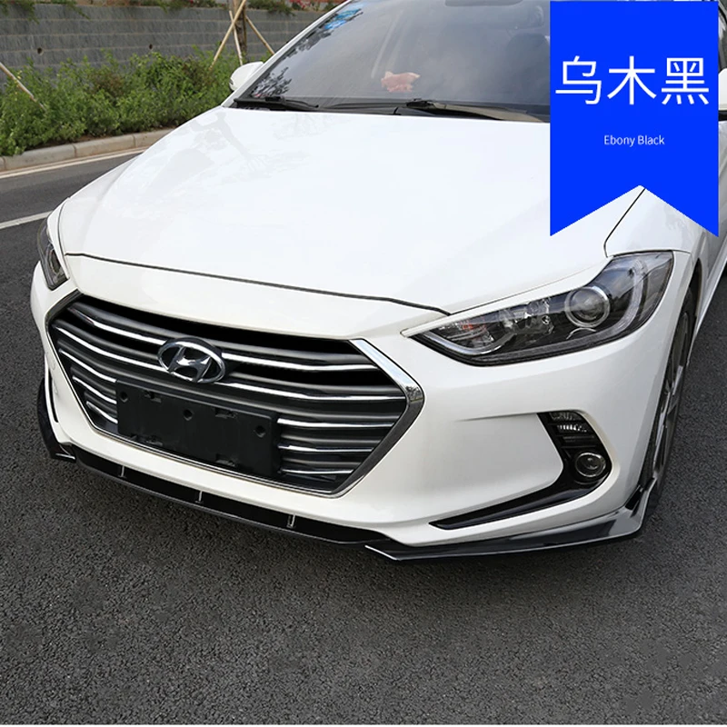 For Hyundai Elantra 2016 2017 2018 ABS Chrome Front Bumper Lip Anti-scratch Anti-scratch Anti-scratch Front Bumper Accessories