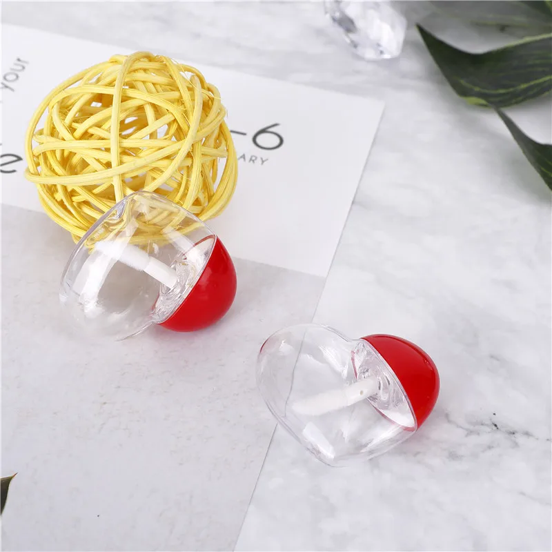 50/100/200pcs 5ml Empty Transparent Lip Gloss Tubes Plastic Lip Balm Tube Heart Shape Lipstick Mini Sample Cosmetic Container