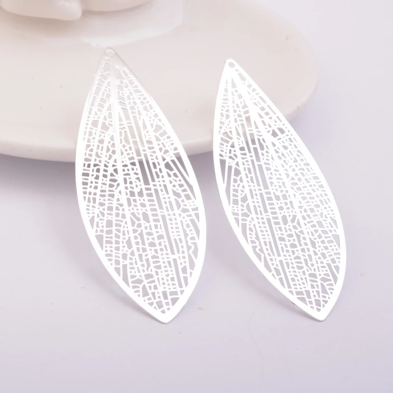 30 Stück AA3580 22*70mm Großer Ovaler Stempelanhänger aus Messing mit Filigran-Motiv, Wasserzeichen-Anhänger, Große Schmuck- und Ohrring-Accessoires – Detail 5