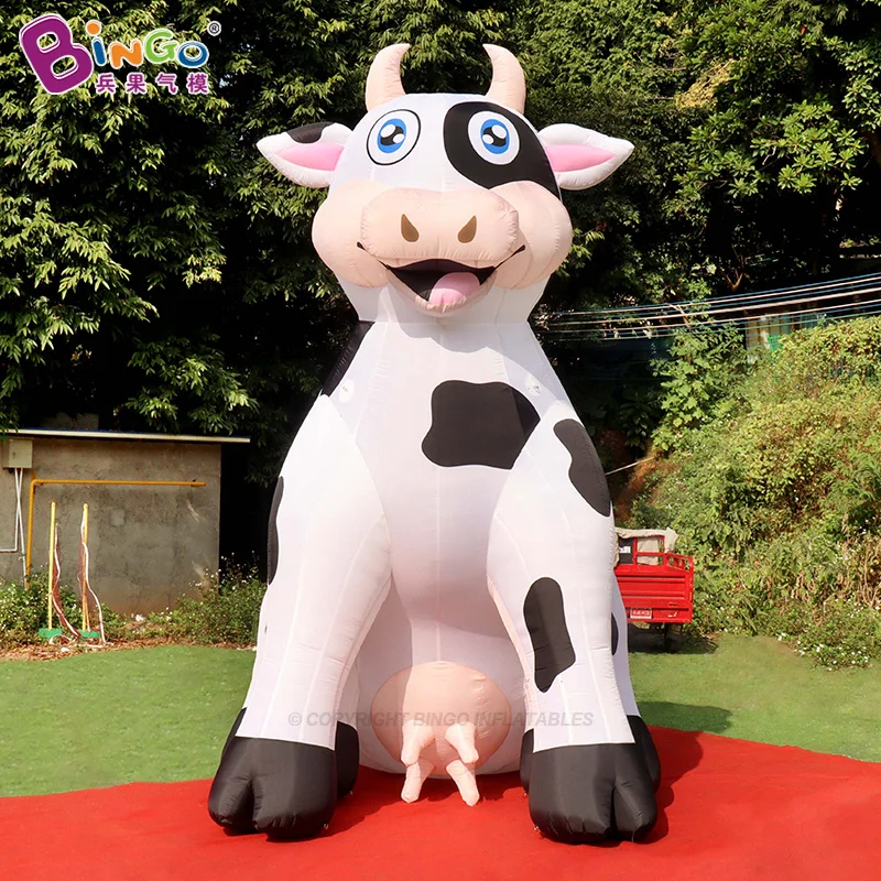 Inflatable toys 4 Meters High Inflatable Milk Cow Balloon For Pasture Shop Decoration Toys - BG-C0657