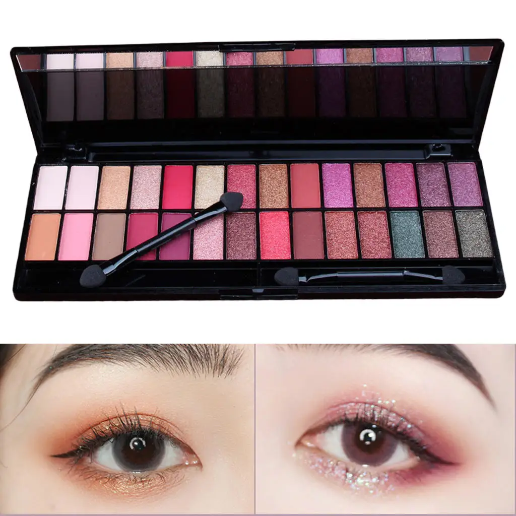 Paleta de sombra de ojos, 28 colores, altamente pigmentados, ropa larga, cosmético para ojos, resistente al agua, tablero de maquillaje a prueba de sudor, Kit de regalo de cosméticos