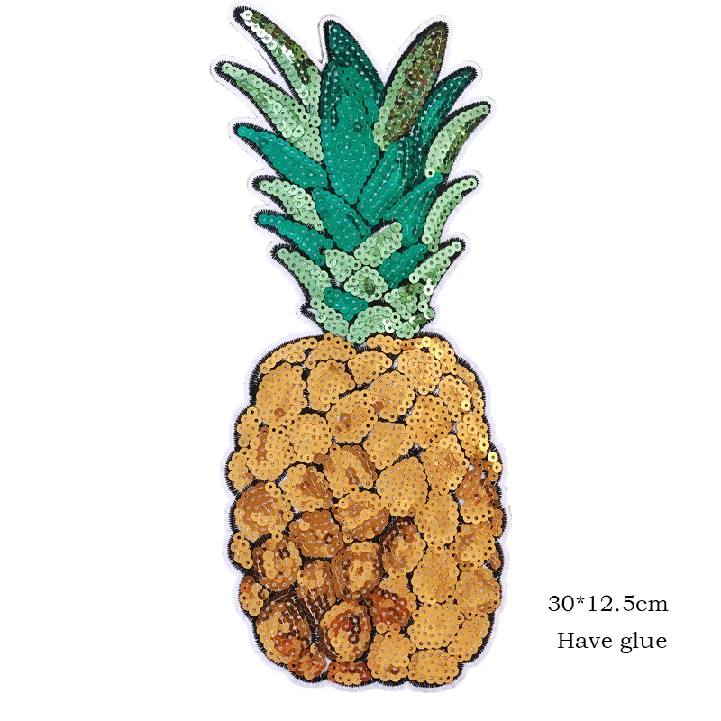 Wholesale Patches Sequins Pineapple embroidery patch Cartoon BadgeS Clothing Accessories Sewing Supplies iron on patches